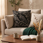 Raven on Branch Woven Pillow product detail image