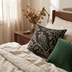 Raven on Branch Woven Pillow product detail image