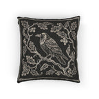 Raven on Branch Woven Pillow product detail image