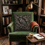 Raven on Branch Woven Pillow product detail image