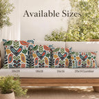 Scandinavian folk bird outdoor pillow with floral pattern — view 6