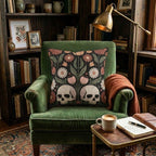 Floral Skull Woven Pillow product detail image