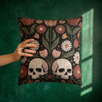 Floral Skull Woven Pillow product detail image