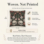 Floral Skull Woven Pillow product detail image