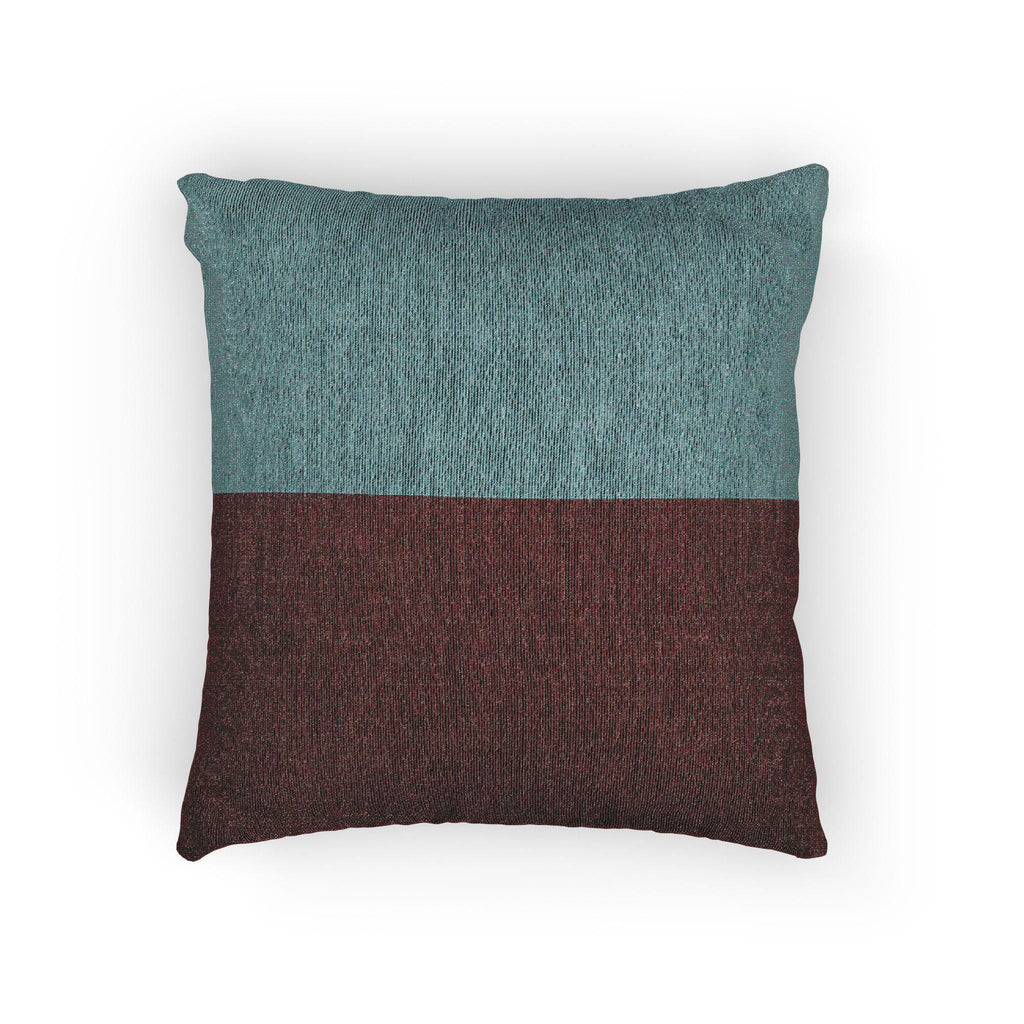 Woven Jacquard Pillow Textured Throw Cushion Teal Brick Two Tone Color Block Design Modern Scandi Living Room Accent…