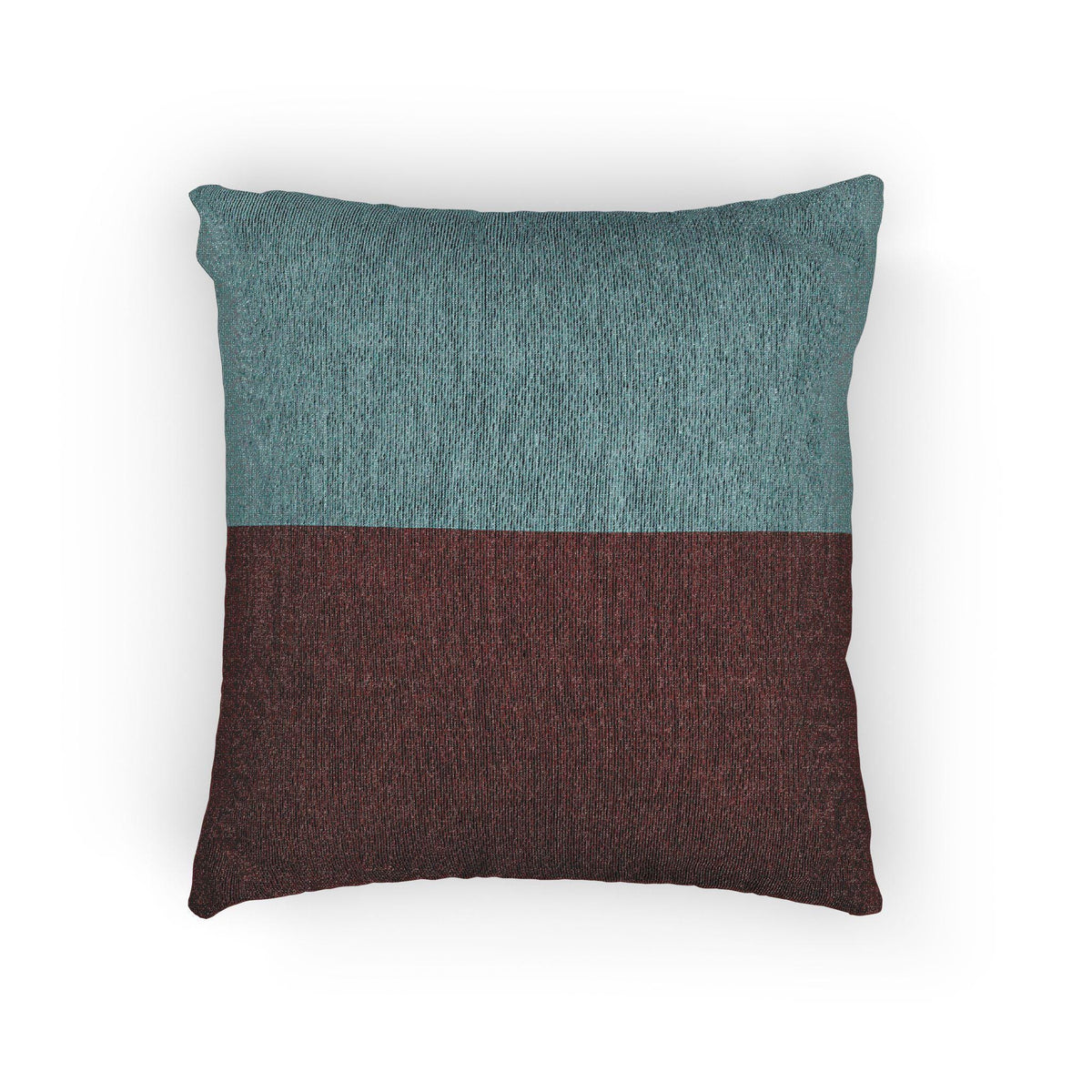 Woven Jacquard Pillow Textured Throw Cushion Teal Brick Two Tone Color Block Design Modern Scandi Living Room Accent…