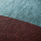 Teal and brick colorblock woven pillow – view 7