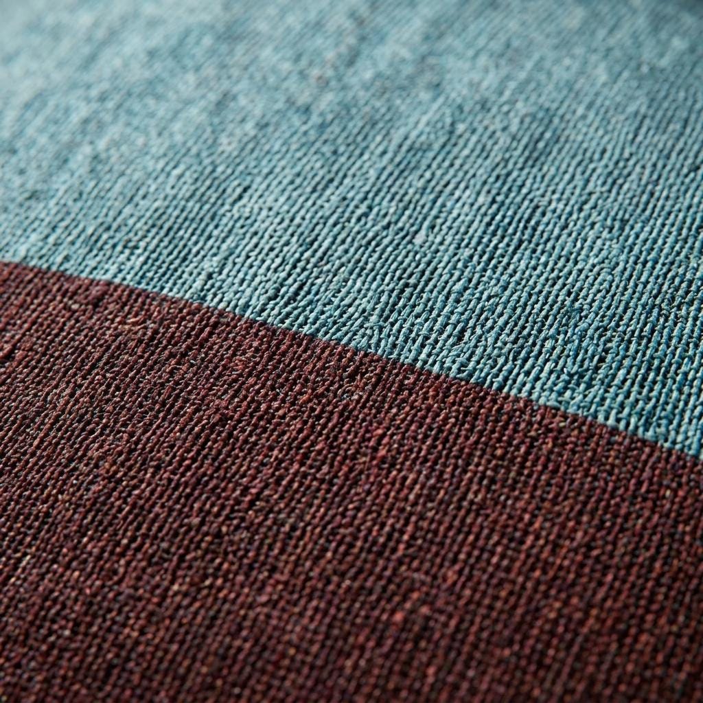 Teal and brick colorblock woven pillow – view 7