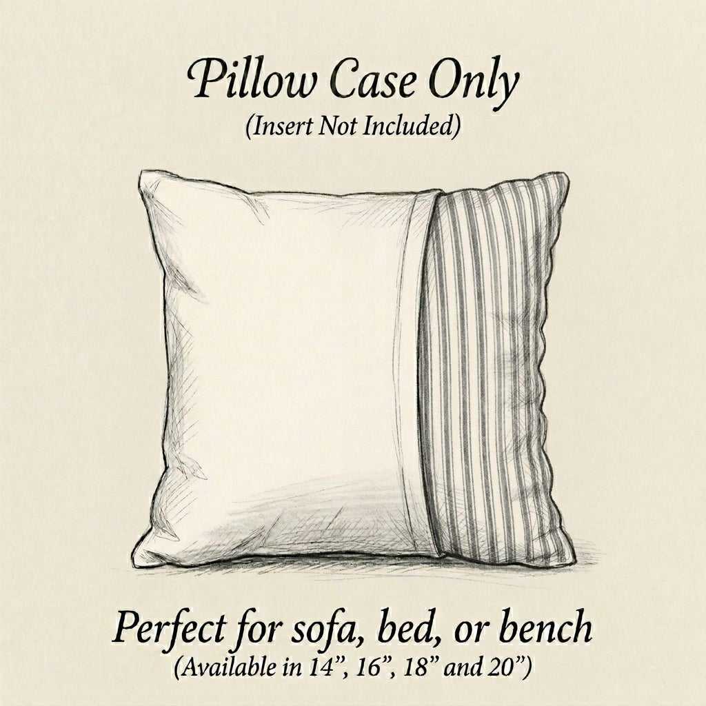 Terracotta daisy pillowcase-only guide noting that the insert is not included