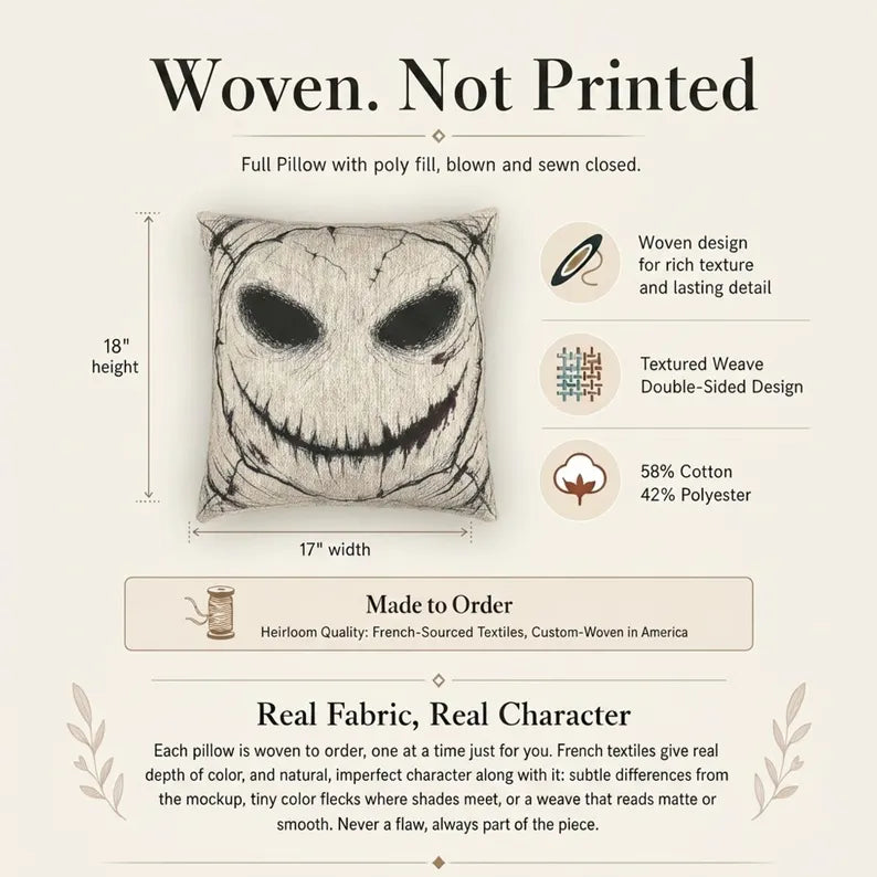 Wicked Grin Woven Pillow