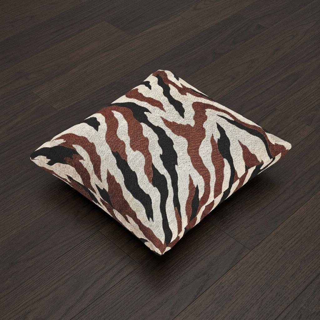 Neutral Zebra Stripe Woven Pillow | Earth Tone Animal Print – image 7