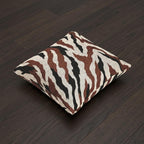 Neutral Zebra Stripe Woven Pillow | Earth Tone Animal Print – image 7